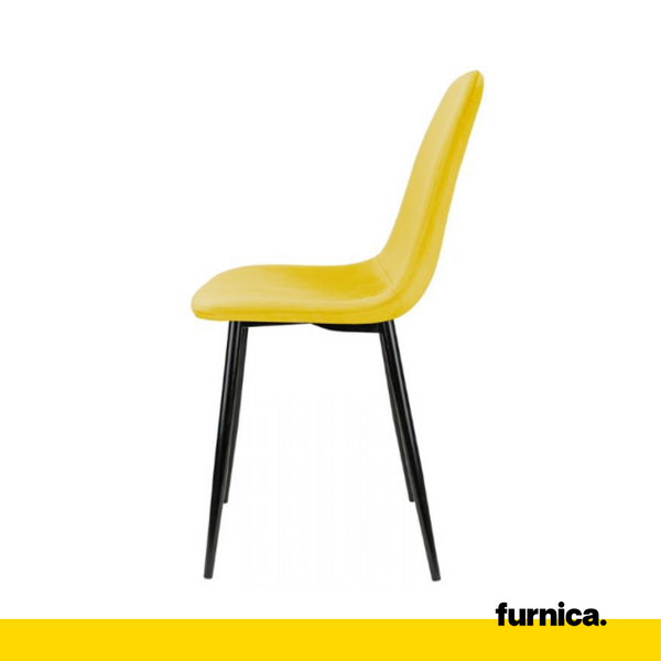 Sedia da pranzo girevole in velluto giallo - Nardini Forniture