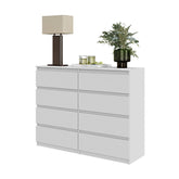GABRIEL - Cassettiera a 8 cassetti - Credenza per camera da letto - Bianco opaco