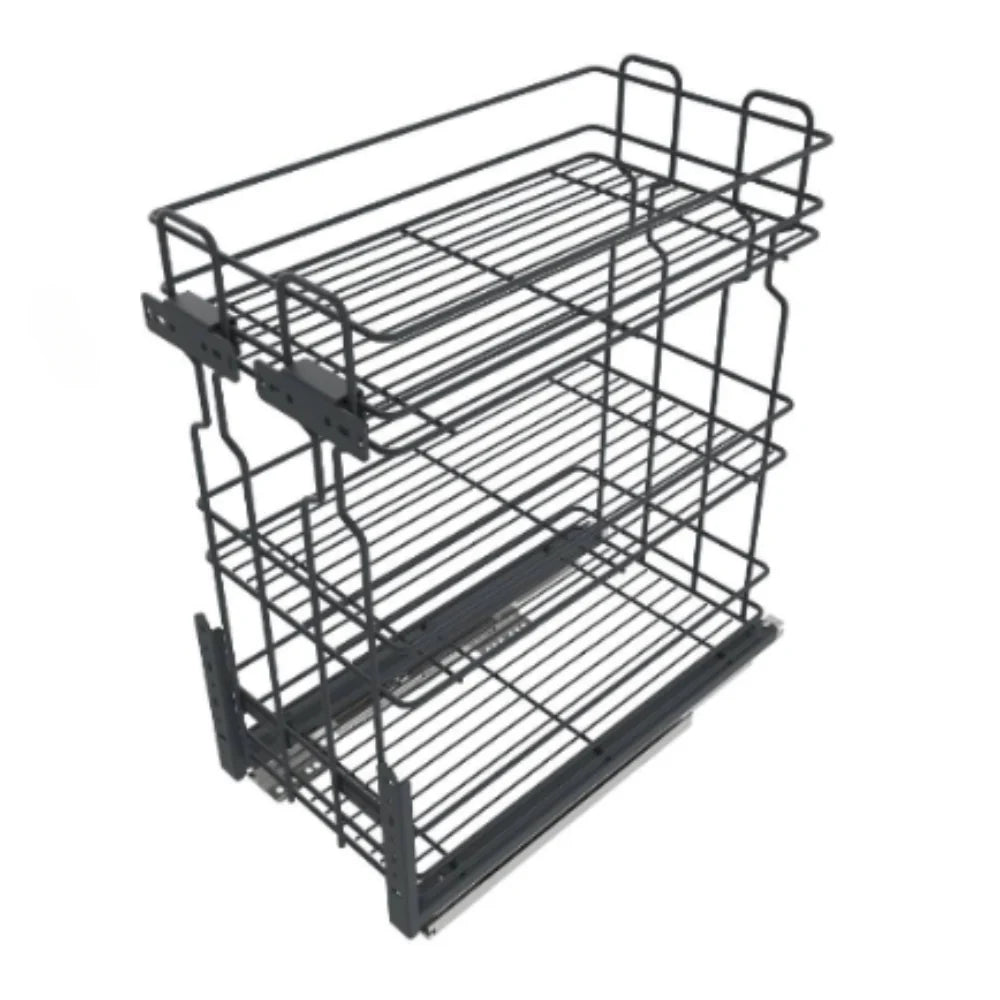 Cestello estraibilie per cucina 30cm - 3 ripiani - Antracite