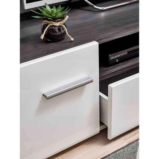 Parete attrezzata SOLIDO TWIN - Set di mobili per il soggiorno - Pino norvegese / Bianco lucido