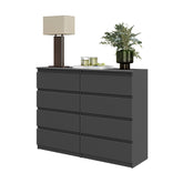 GABRIEL - Cassettiera a 8 cassetti - Credenza per camera da letto - Antracite