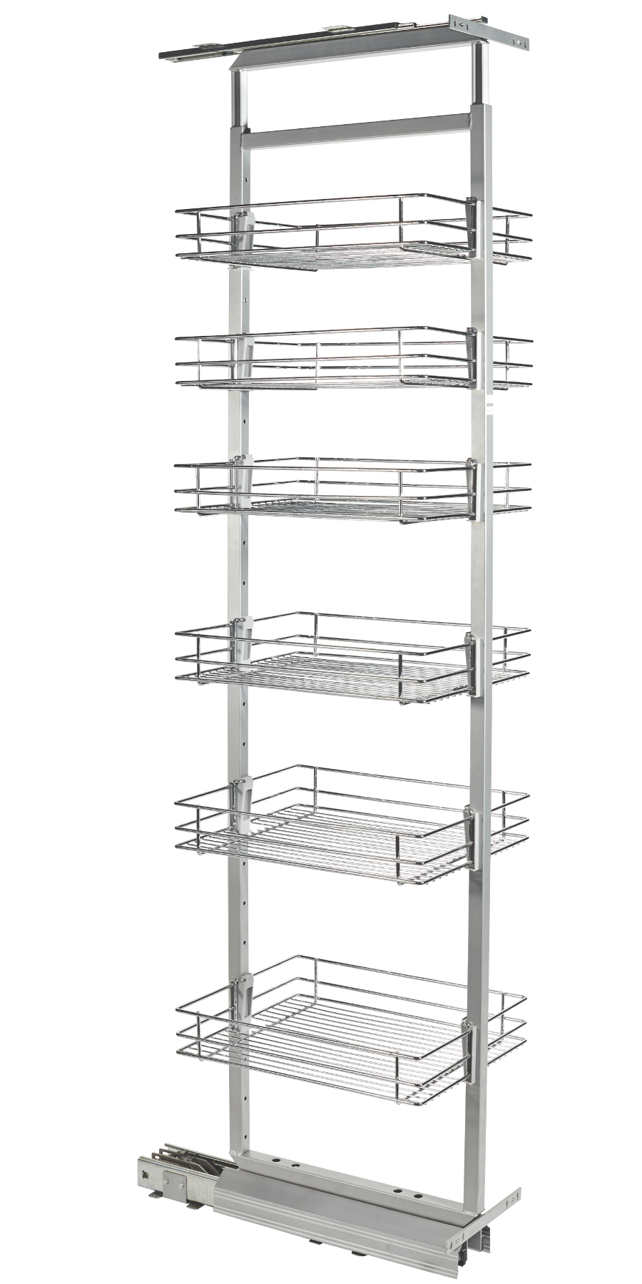 Cestello estraibile per colonna cucina 30cm con Soft-Close - 6 ripiani - Cromo