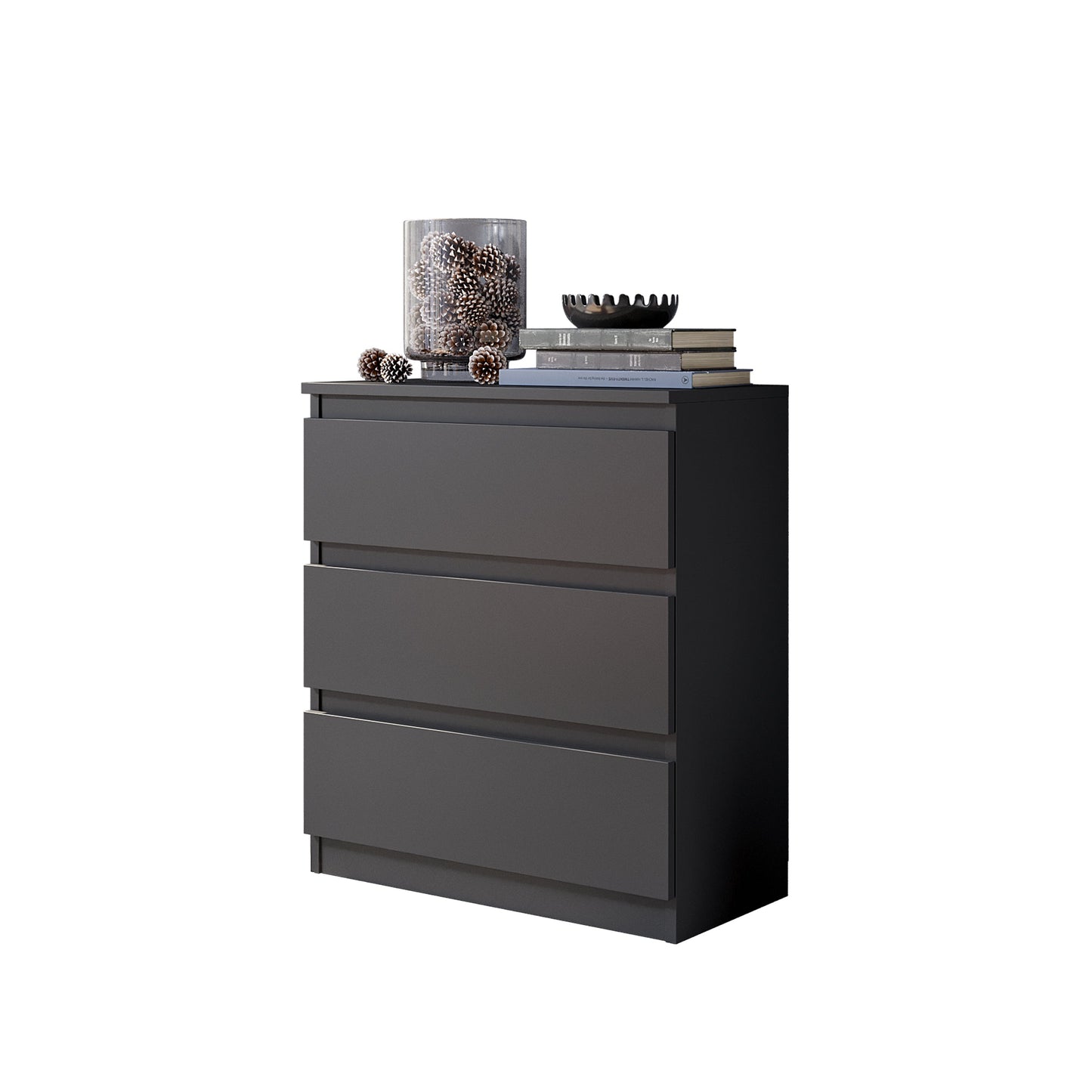 GABRIEL - Cassettiera con 3 cassetti - Credenza da ingresso e camera da letto - Grigio Antracite