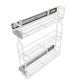 Cestello estraibilie per cucina 20cm - 3 ripiani - Bianco