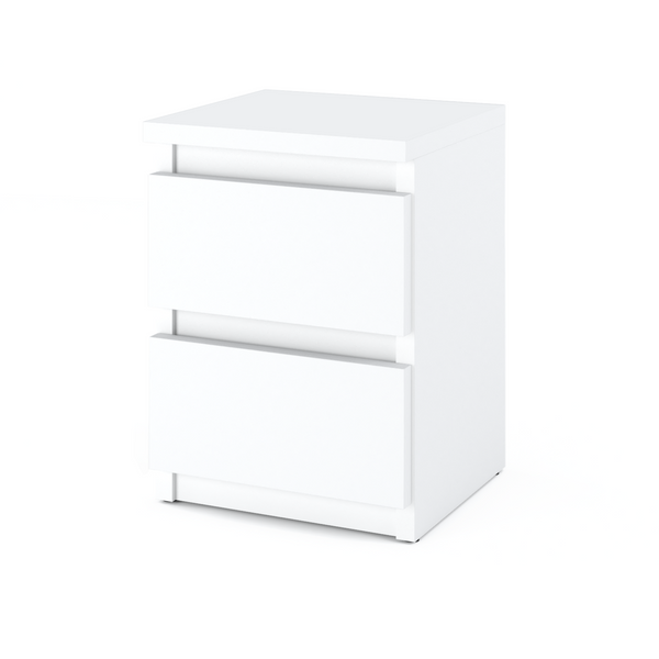 Comodino Pari 2 Bianco Opaco 40 x 30 x 30 cm 2 cassetti \ Bianco opaco -  negozio di mobili