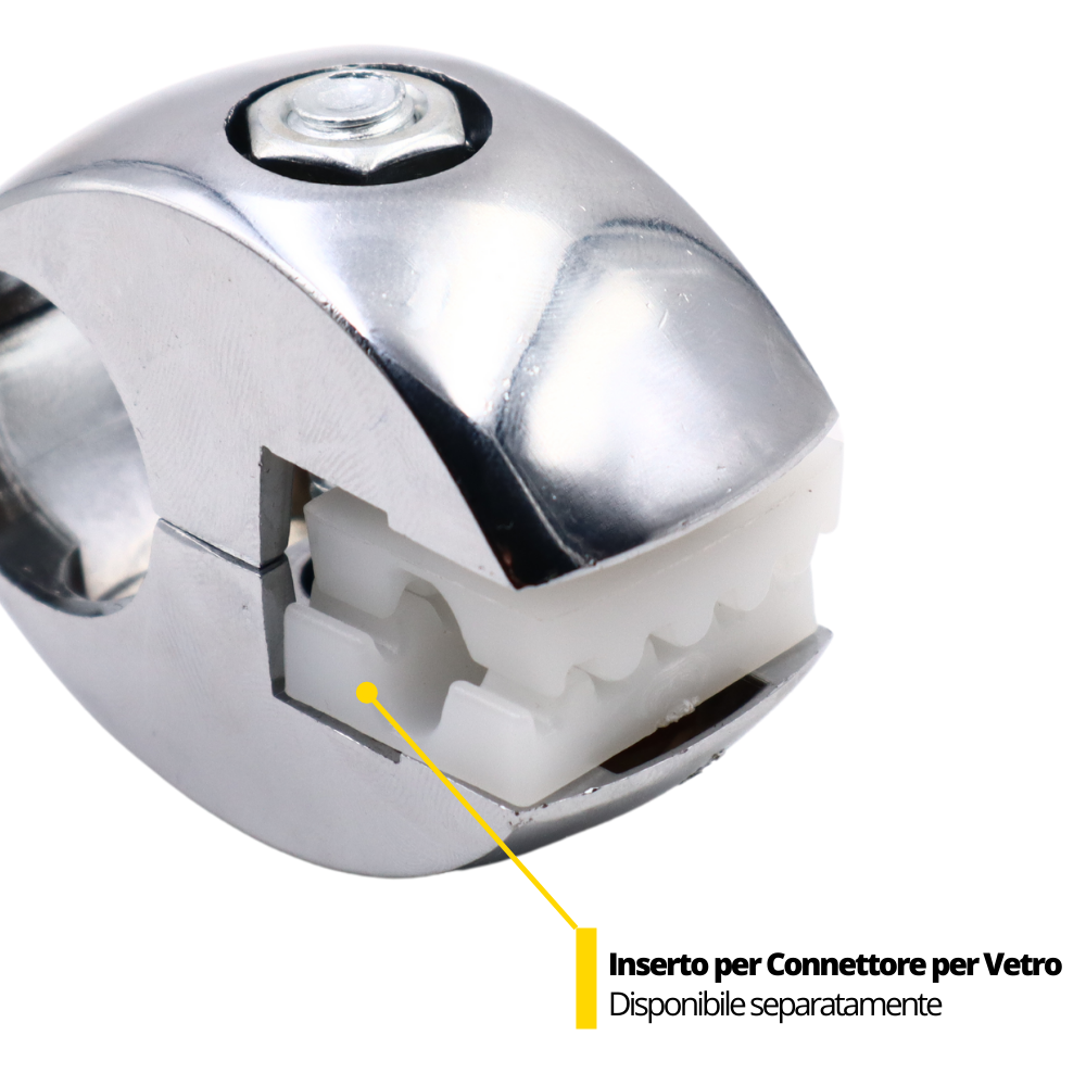 Connettore per scheda e vetro da 25 mm, Cromo