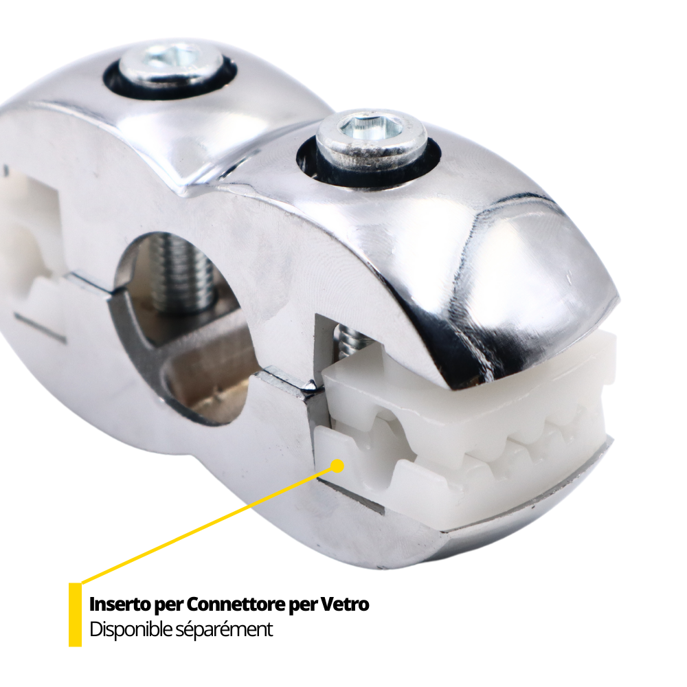 Supporto per asta appendiabiti 25mm - Cromo
