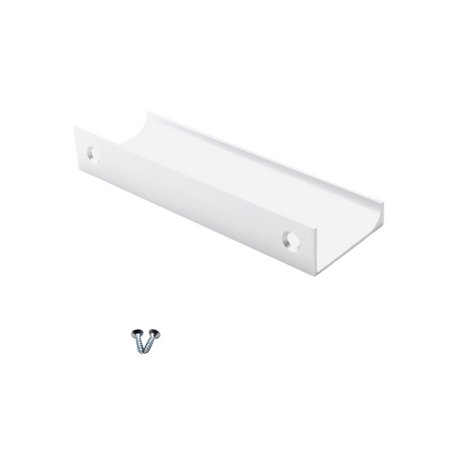 Maniglia per Mobili in Alluminio Bianco - 96mm (Lunghezze totali 116mm)