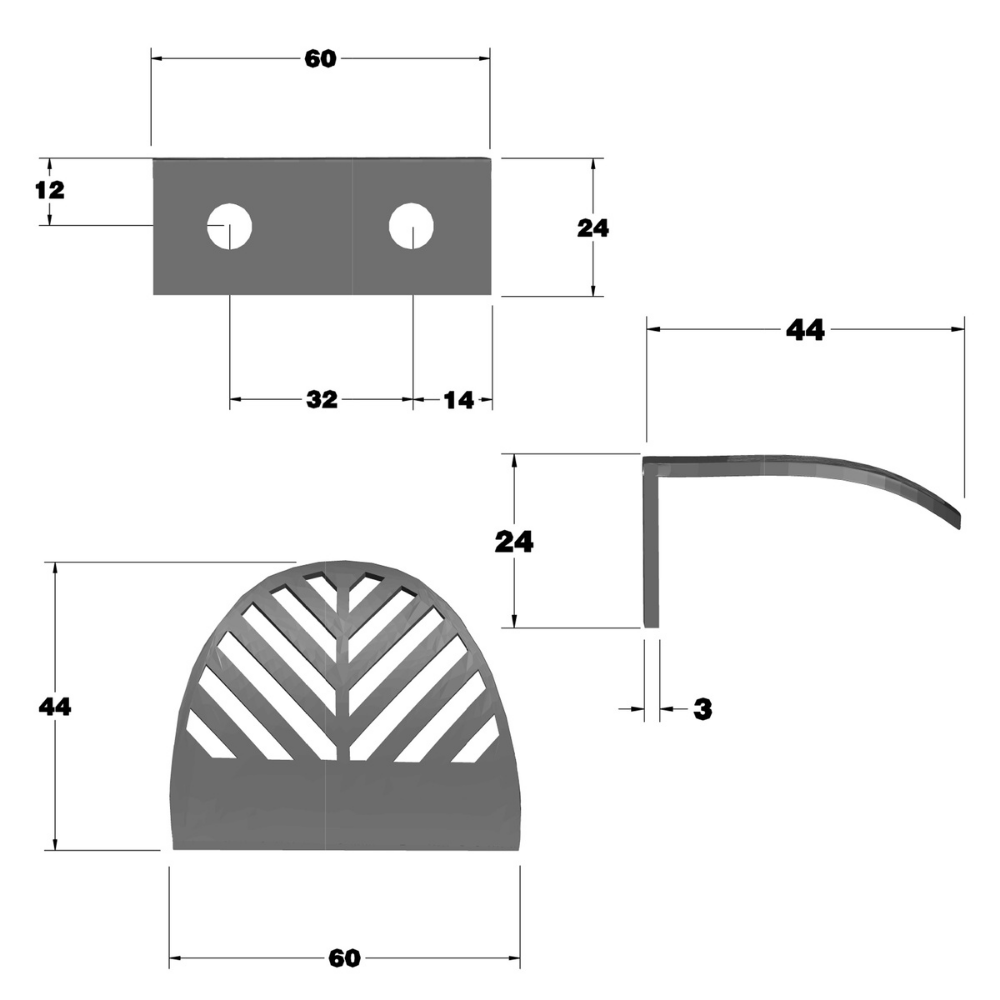 Maniglia per mobili LEAF Edge Pull 32mm (lunghezza totale 60mm) - Ottone Oro