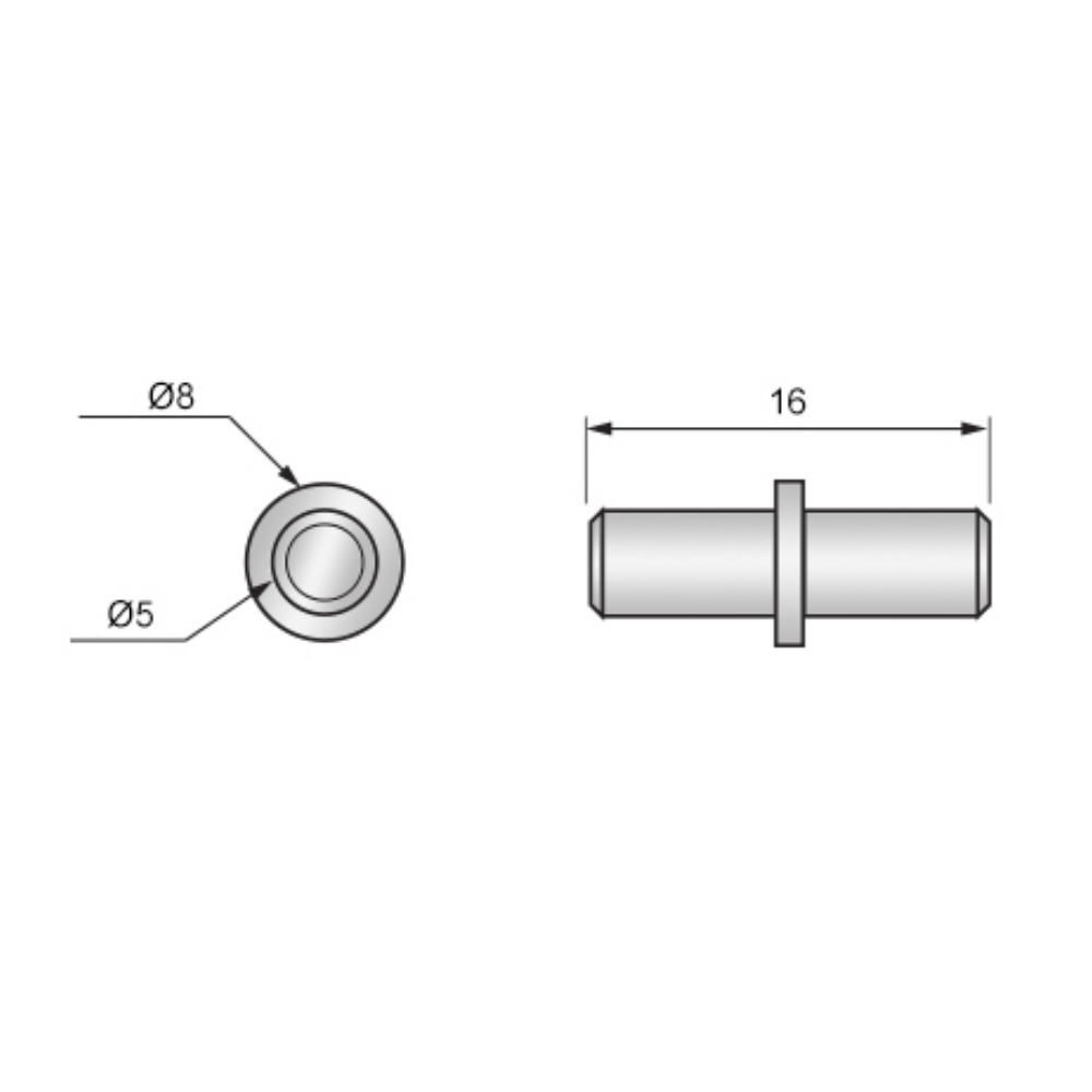Perno per mensole Ø5mm (1000 pz) - acciaio zincato