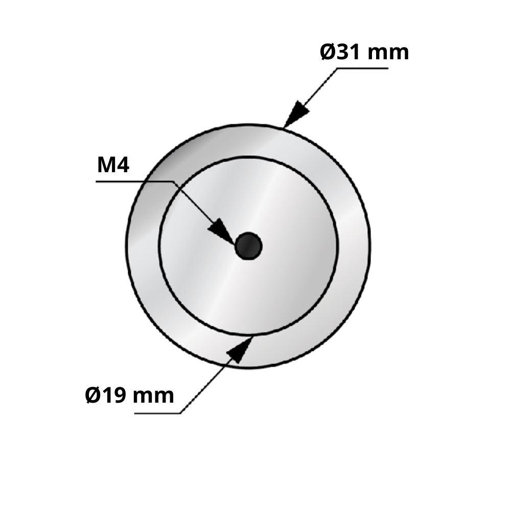 Pomello per mobili - Nero Opaco