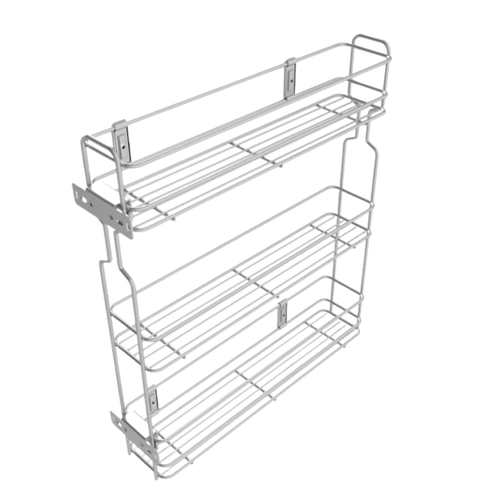 Cestello estraibilie per cucina 15cm - 3 ripiani - Cromo