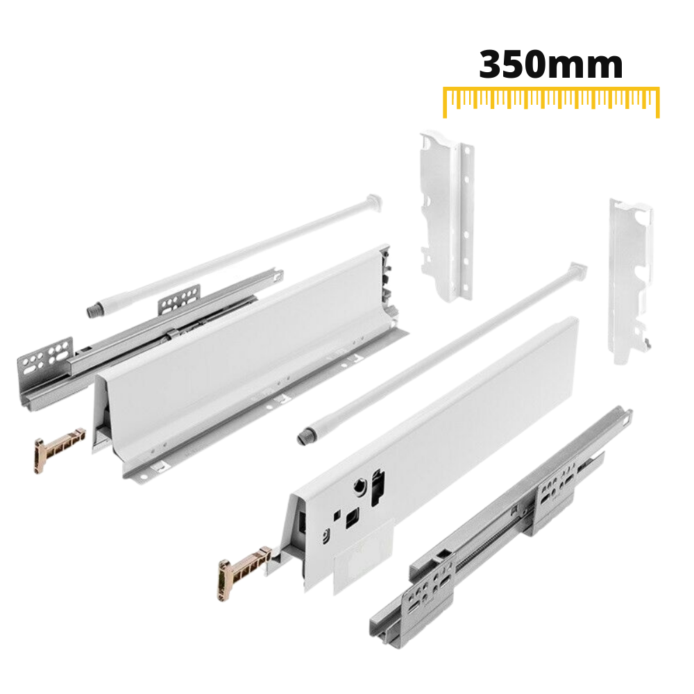 Sistemi per cassetti ammortizzate Alto - Altezza 185mm - Bianco 350mm