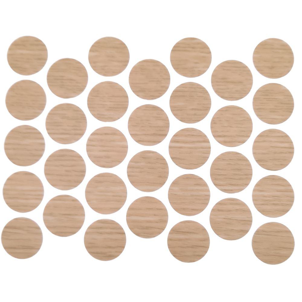 Tappi coprivite adesivi - Rovere naturale Ø18