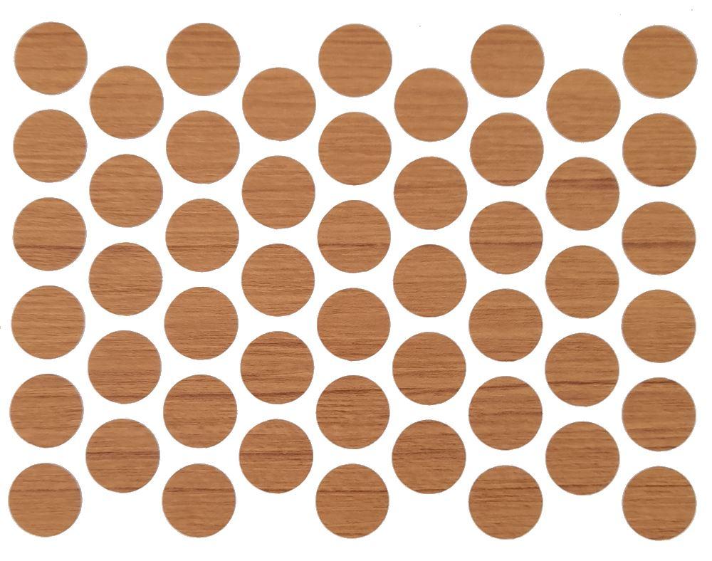 Tappi coprivite adesivi - Teak Ø14
