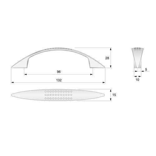 Maniglia per mobili L96mm - Cromo