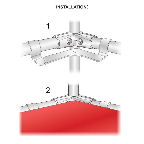 Shelf Corner Fixing for Ø25mm Pipe NTP