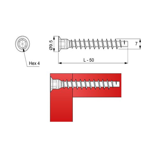 Viti per mobili - 7.0x50mm (1000 pz) NTP