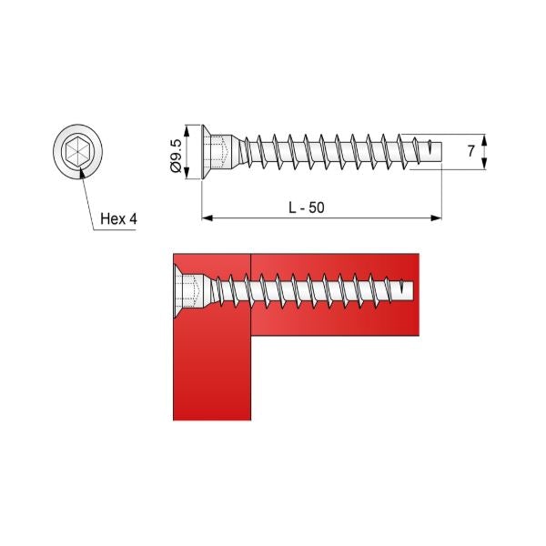 Viti per mobili - 7.0x50mm (1000 pz) NTP