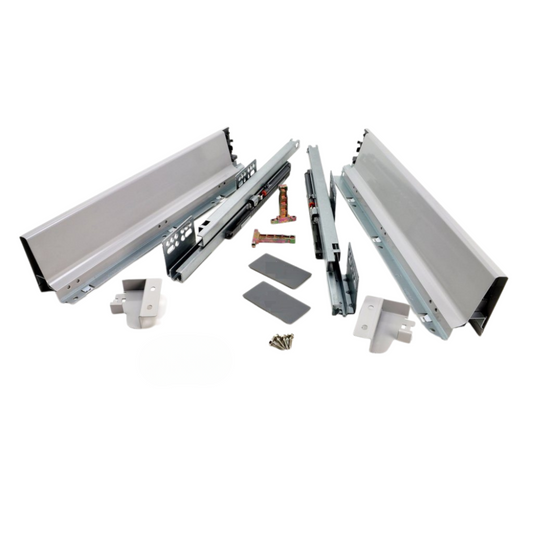 Sistemi per cassetti ammortizzate Baso - Altezza 68mm - Argento 400mm