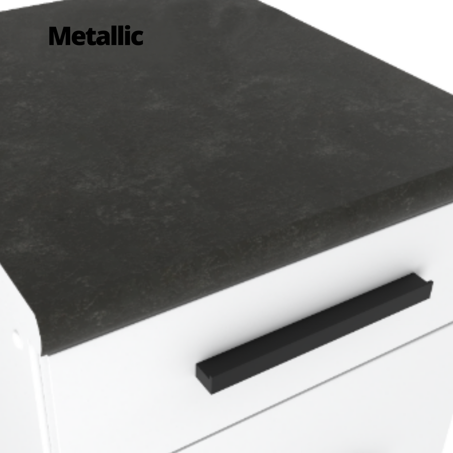 RENO - Set cucina - Antracite / Antracite con piano di lavoro - 8 unità - 260 cm