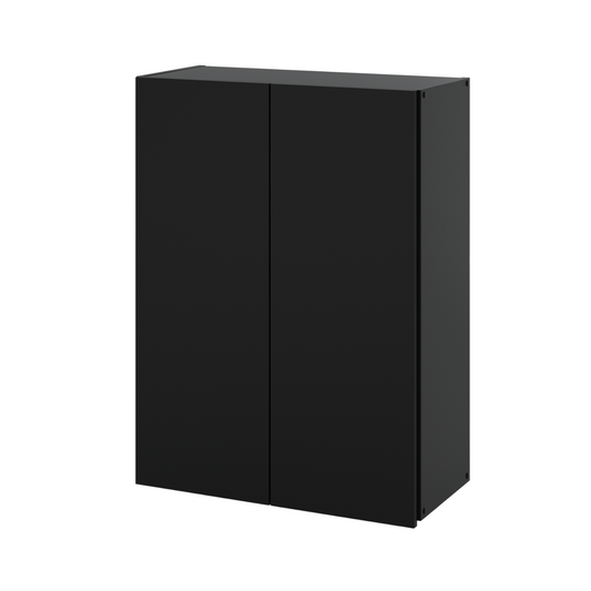 EMILY Mobile da bagno con ante e ripiani - Nero Opaco H80cm L60cm P30cm