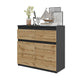 NOAH - Cassettone con 2 cassetti e 2 ante - Credenza per camera da letto - Antracite / Rovere Wotan