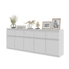 NOAH - Cassettiera a 5 cassetti e 5 ante - Credenza per camera da letto - Bianco Opaco H75cm L200cm P35cm