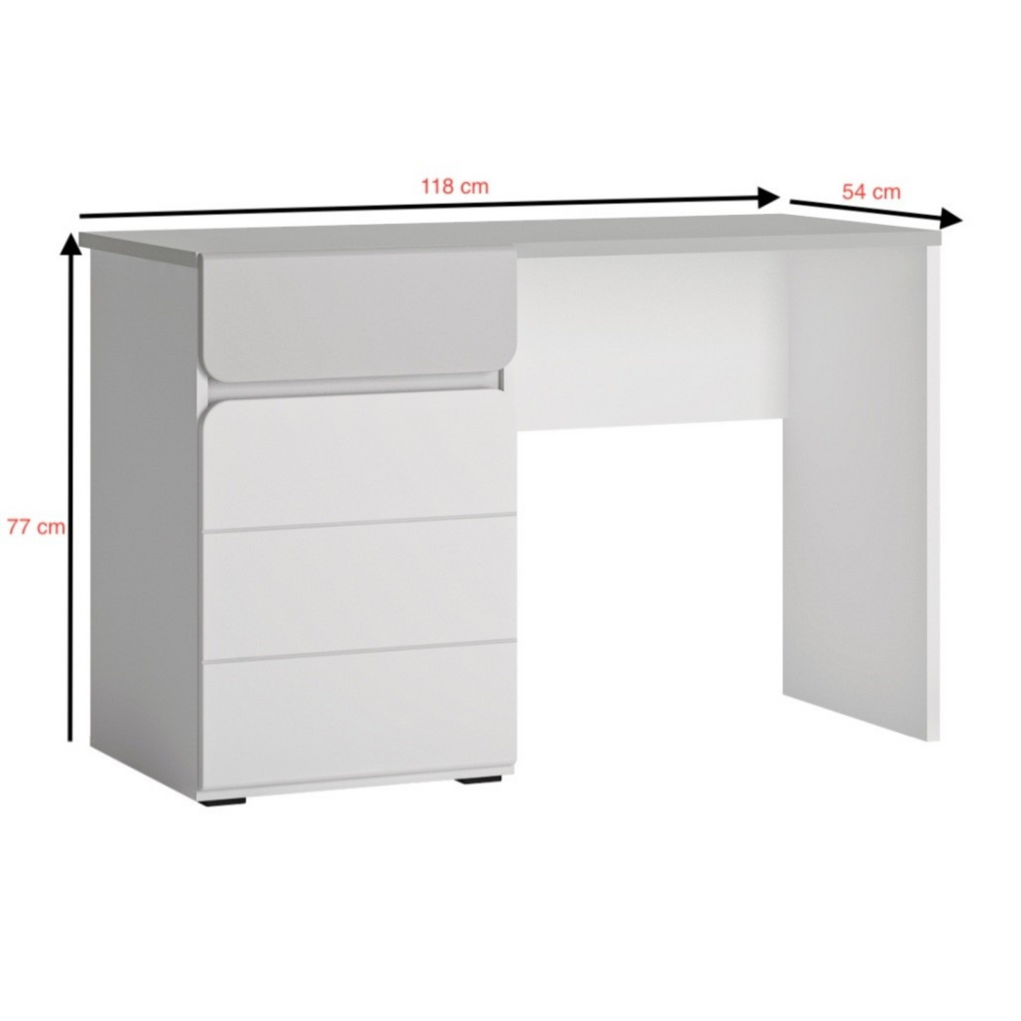 ALBI - Set di mobili per camera da letto per ragazzi - Bianco opaco / Grigio freddo lucido