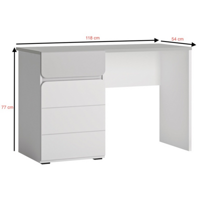 ALBI - Set di mobili per camera da letto per ragazzi - Bianco opaco / Grigio freddo lucido