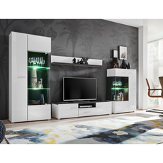 Parete attrezzata SOLIDO II - Set di mobili per il soggiorno - Pino norvegese / Bianco lucido