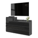 GABRIEL - Cassettiera a 10 cassetti (6+4) - H92/70 cm L160 cm P33 cm - Anthracite / Nero Lucido