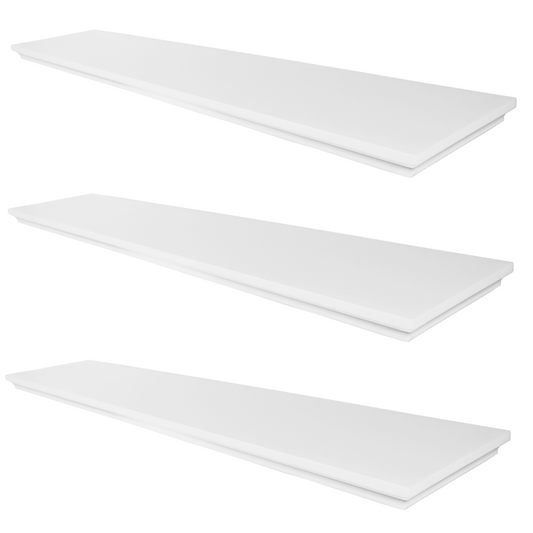 Mensola a scomparsa classica - Set da 3 pezzi, Bianco opaco, 80cm