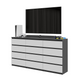 GABRIEL - Cassettiera a 12 cassetti - Credenza moderna - Antracite / Bianco Opaco H92cm L180cm P33cm