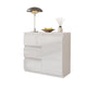 MIKEL - Cassettiera con 3 cassetti e 1 anta - Credenza per camera da letto - Bianco Opaco / Bianco Lucido