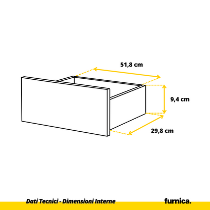 GABRIEL - Cassettiera a 12 cassetti (8+4) - Cassettiera armadio armadio credenza - Bianco lucido