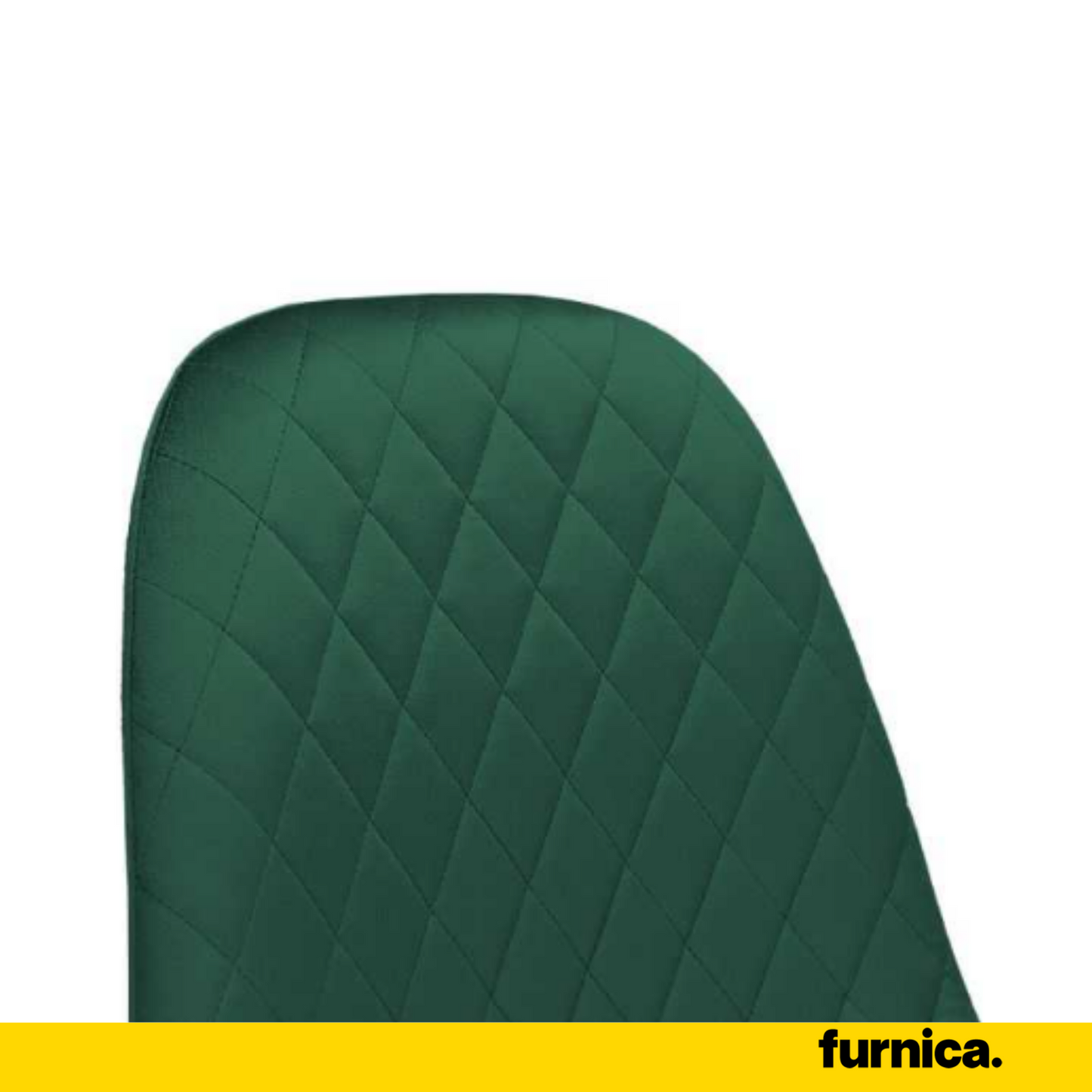 GIUSSEPPE - Sedia da pranzo/ufficio in velluto trapuntato con gambe in legno - Verde