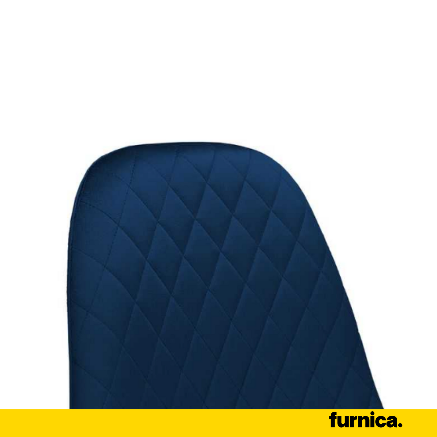 GIUSSEPPE - Sedia da pranzo/ufficio in velluto trapuntato con gambe in legno - Blu navy