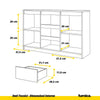 MIKEL - Cassettone con 3 cassetti e 2 ante - Credenza per camera da letto - Quercia Wotan