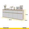 NOAH - Cassettiera a 5 cassetti e 5 ante - Credenza per camera da letto - Rovere Sonoma / Bianco Opaco H75cm L200cm P35cm