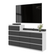 GABRIEL - Cassettiera a 10 cassetti (6+4) - H92/70 cm L160 cm P33 cm - Bianco Opaco / Antracite