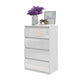 GABRIEL - Comò a 4 cassetti - Credenza per camera da letto - Bianco opaco / Bianco lucido