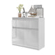 NOAH - Cassettiera con 2 cassetti e 2 ante - Credenza per camera da letto - Bianco Opaco / Bianco Lucido