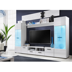 Parete attrezzata SWITCH - Set di mobili per il soggiorno - Bianco opaco / Bianco lucido