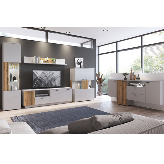 VERO - Set di mobili per il soggiorno - Grigio cenere / Rovere Evoke Costa