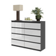 GABRIEL - Cassettiera a 8 cassetti - Credenza per camera da letto - Antracite / Bianco Lucido