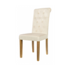 ANDREA - Sedia da pranzo/ufficio in velluto trapuntato con gambe in legno - Beige