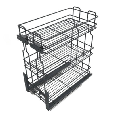 Cestello estraibilie per cucina 30cm - 3 ripiani - Antracite