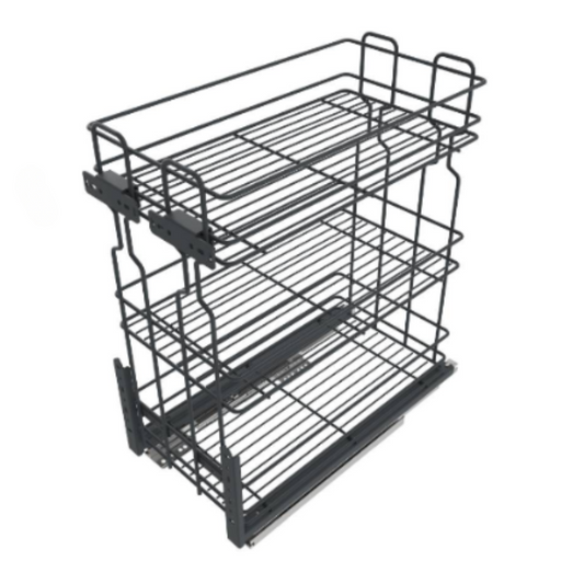 Cestello estraibile per cucina 20cm - 3 ripiani - Antracite
