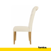 ANDREA - Sedia da pranzo/ufficio in velluto trapuntato con gambe in legno - Beige